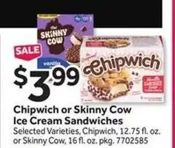 Stop&Shop Chipwich or Skinny Cow Ice Cream Sandwiches offer