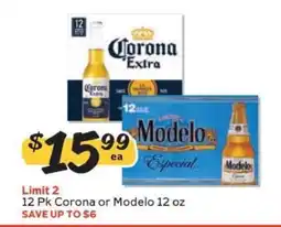 Winn Dixie 12 Pk Corona or Modelo 12 oz offer