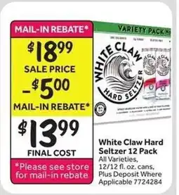 Stop&Shop White Claw Hard Seltzer 12 Pack offer