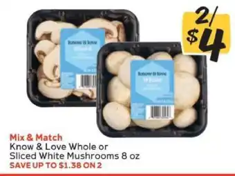 Winn Dixie Know & Love Whole or Sliced White Mushrooms offer