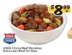 Winn Dixie USDA Choice Beef Boneless Extra Lean Beef for Stew offer