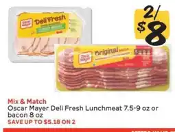 Winn Dixie Oscar Mayer Deli Fresh Lunchmeat or Bacon offer