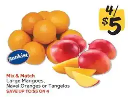Winn Dixie Mix & Match Large Mangoes, Navel Oranges or Tangelos offer