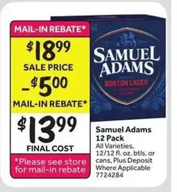 Stop&Shop Samuel Adams 12 Pack offer