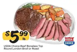 Winn Dixie USDA Choice Beef Boneless Top Round London Broil or Roast offer
