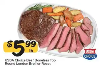Winn Dixie USDA Choice Beef Boneless Top Round London Broil or Roast offer