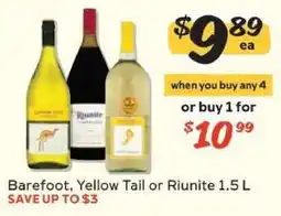 Winn Dixie Barefoot, Yellow Tail or Riunite 1.5 L offer