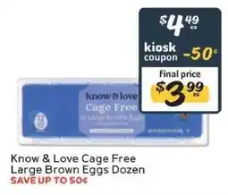 Winn Dixie Know & Love Cage Free Large Brown Eggs Dozen offer
