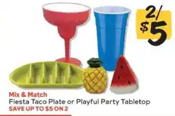 Winn Dixie Fiesta Taco Plate or Playful Party Tabletop offer