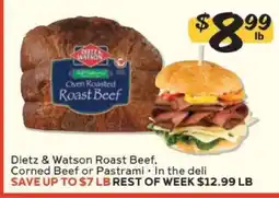 Winn Dixie Dietz & Watson Roast Beef, Corned Beef or Pastrami offer