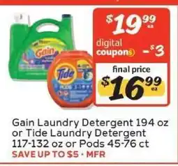 Winn Dixie Gain or Tide Laundry Detergent offer