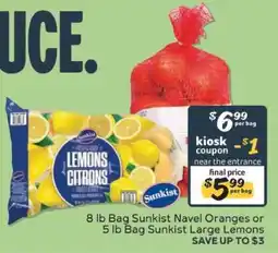 Winn Dixie Sunkist Navel Oranges or Sunkist Large Lemons offer