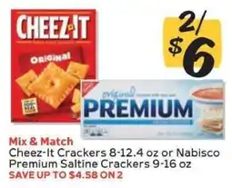 Winn Dixie Cheez-It Crackers or Nabisco Premium Saltine Crackers offer