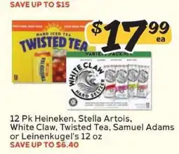 Winn Dixie 12 Pk Heineken, Stella Artois, White Claw, Twisted Tea, Samuel Adams or Leinenkugel's offer