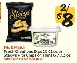 Winn Dixie Fresh Creations Dips or Stacy's Pita Chips offer