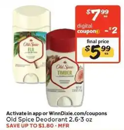 Winn Dixie Old Spice Deodorant offer
