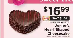 ShopRite Junior's Heart Shaped Cheesecake offer