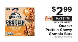 ShopRite Quaker Protein Chewy Granola Bars offer