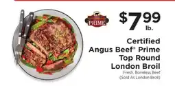 ShopRite Certified Angus Beef Prime Top Round London Broil offer