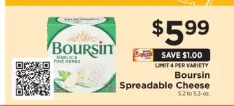 ShopRite Boursin Spreadable Cheese offer