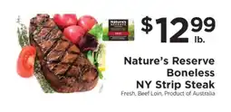 ShopRite Nature’s Reserve Boneless NY Strip Steak offer