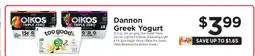 ShopRite Dannon Greek Yogurt offer
