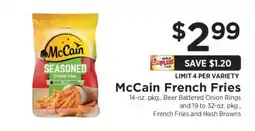 ShopRite McCain French Fries offer
