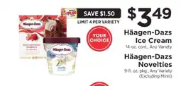 ShopRite Häagen-Dazs Ice Cream or Novelties offer