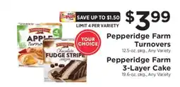 ShopRite Pepperidge Farm Turnovers / Pepperidge Farm 3-Layer Cake offer