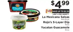 ShopRite La Mexicana Salsas, Rojo’s 5-Layer Dip, Yucatan Guacamole offer
