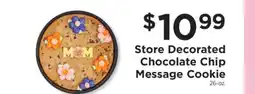 ShopRite Store Decorated Chocolate Chip Message Cookie offer