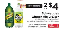 ShopRite Schweppes Ginger Ale 2-Liter offer