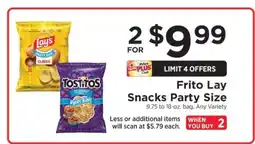 ShopRite Frito Lay Snacks Party Size offer
