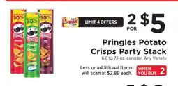 ShopRite Pringles Potato Crisps Party Stack offer