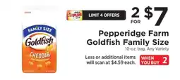 ShopRite Pepperidge Farm Goldfish Family Size offer