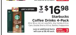 ShopRite Starbucks Coffee Drinks 4-Pack offer