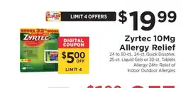 ShopRite Zyrtec 10Mg Allergy Relief offer