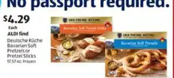 Aldi Deutsche Küche Bavarian Soft Pretzels or Pretzel Sticks offer