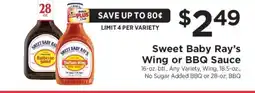 ShopRite Sweet Baby Ray’s Wing or BBQ Sauce offer