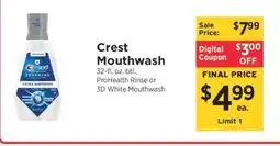ShopRite Crest Mouthwash offer