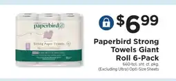 ShopRite Paperbird Strong Towels Giant Roll 6-Pack offer