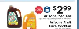 ShopRite Arizona Iced Tea / Arizona Fruit Juice Cocktail offer
