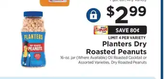 ShopRite Planters Dry Roasted Peanuts offer