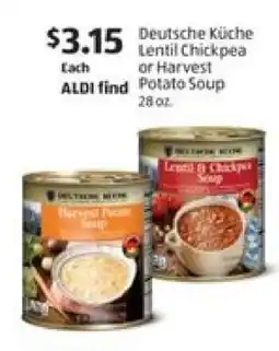 Aldi Deutsche Küche Lentil Chickpea or Harvest Potato Soup offer