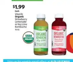 Aldi VitaLife Organic Kombucha offer