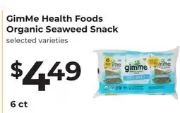 Lifethyme GimMe Health Foods Organic Seaweed Snack offer