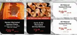Standard Market Market-Marinated Salmon Fillets, Garlic & Dill Marinated Shrimp Skewers, All-Natural Cooked Shrimp offer
