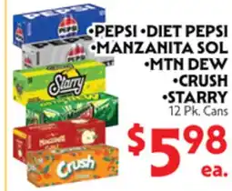 La Chiquita Food Market PEPSI • DIAET PEPSI • MANZANITA SOL • MTN DEW • CRUSH • STARRY offer