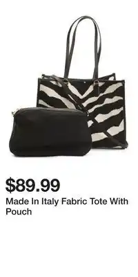 TJ Maxx Made In Italy Fabric Tote With Pouch offer
