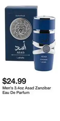 TJ Maxx Men's 3.4oz Asad Zanzibar Eau De Parfum offer